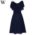 Womail dresses Women Formal Wedding Bridesmaid High-waist Party Ball Prom Gown One-shoulder chiffon Dress June6. 