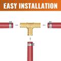 Tee Fittings Water Line Splitter Quick Connect Adapter Compression Tee Fittings Brass Pex. 