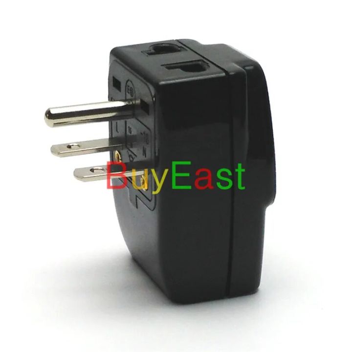 【YIYANGMAOYI111】2 x North American NEMA 6-15P 3 Multi Outlet Plug Adapter AC100~250V 10A Black