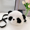 Smart Cute Plush Crossbody Bag Panda Backpacks One Shoulder Diagonal Wallet Stuffed Toy Coin Purse Kids Birthday Gift. 