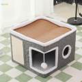 Pet Cat House Sisal Cat Mansion Storage Kitty Cave Bed Cat Houses for. 