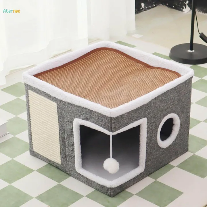 Pet%20Cat%20House%20Sisal%20Cat%20Mansion%20Storage%20Kitty%20Cave%20Bed%20Cat%20Houses%20for%20-%20Image%202