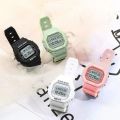 Men Women candy color digital fashion simple style LED luminous electronic watches/ladies high quality PVC belt digital watch/Girls minimalist sports wristwatches. 