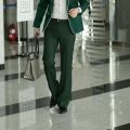 Fall Slim Fit White Bootleg Pants Men's Business Casual Big Leg Suit Pants Fashionable All-Match Non-Ironing Wide Leg Suit Pants.