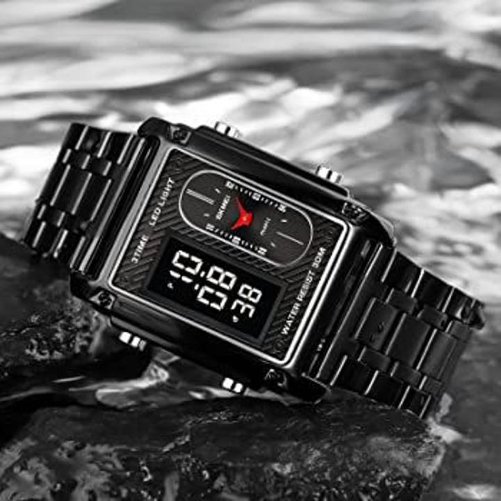 SKMEI Digital Watch for Men Analog - Digital Digital Stylish Stylish Casual Waterproof Calendar Noctilucent Alloy Stainless Steel Leather Fashion