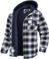 5XL Men Shirts Winter Men's Flannel Hood Shirt Jacket Men High Quality Thick Plush Warm Hoodie Coat Loose Casual Shirts for Men. 
