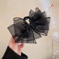 Fashion Tulle Big Bow Hair Claw Clips for Women Elegant Bowknot Hairpin Ponytail Clip Sweet Headdress Hair Accessories Yao Store.