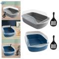 Cat High Sided Cat Sandbox for Medium Large Cats Small Animals Gray. 
