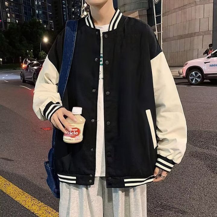 Baseball%20Uniform%20Men's%20Spring%20and%20Autumn%20American%20High%20Street%20Fashion%20Brand%20Design%20Sense%20Loose%20Jacket%20ins%20Trendy%20Hong%20Kong%20Style%20Casual%20Jacket%20-%20Image%203