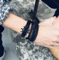 Fashionable Trendy 4 Pcs/ Set Multilayer Leather Bracelet for Men Simple Stylish - Vintage Wooden Leather Rope 4 Pcs/set Adjustable Bracelet for Men New Collection/ Couple Bracelet for Boys. 