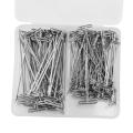 Steel T-pins 2 Inch, 1-1/ 2 Inch for Blocking Knitting, Modelling and Crafts, 150 Pieces. 