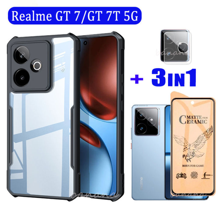 ShockProof Case for Realme GT 7T 5G Ceramic Tempered Glass 3 in 1 Realme GT 7 5G C75 C75X C73 C71Screen Protector Camera Lens Film