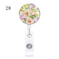 Badge Reel Clip Badge Holder Students Doctor ID Card Holder New Style Oil Painting Flower Cute Retractable Nurse.