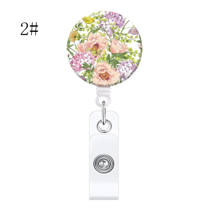 Badge%20Reel%20Clip%20Badge%20Holder%20Students%20Doctor%20ID%20Card%20Holder%20New%20Style%20Oil%20Painting%20Flower%20Cute%20Retractable%20Nurse%20-%20Image%209