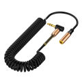 Audio Cable 3.5mm Elbow Spring Retractable Extension Cord Audio Cable Suitable For Mobile Computer Speakers.