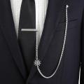 Retro Men's Tie Clip Long Tassel Chain Brooch Lapel Pins Suit Shirt Collar Pin Badge Fashion Jewelry Clothing Accessories. 