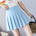 High Waist A Line Pleated Mini Skirt For Women 2020 Spring Summer Skirts Pink Black Sky Blue And White Cute Skirt High Quality. 
