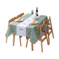 QI Household Checkered Tablecloth No-washing Anti-scalding Oil-proof Waterproof Dressing Table Mat Living Room Bedroom Table Cover. 