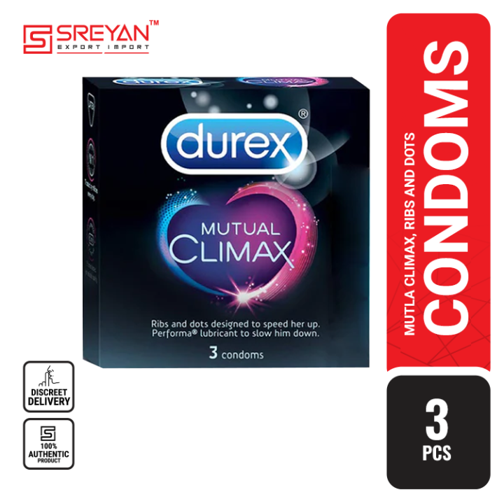 Durex Mutual Climax Ribbed & Dots Condom - 3Pcs Pack(India)