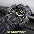 SKMEI 1637 Black PU Dual Time Watch For Unisex - Gray & Black. 