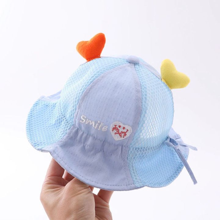 High%20Quality%20Love%20Decoration%20Baby%20Cute%20Bucket%20Hat%20Spring%20Autumn%20Thin%203-24%20Month%20Summer%20Sun%20Shading%20Cotton%20Lovely%20Adjustable%20Hats%20-%20Image%204