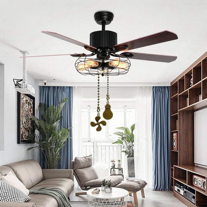 4Pcs%20Ceiling%20Fan%20Pull%20Chain%20Set,Bulb%20and%20Fan%20Pattern(Antique%20Bronze)%20-%20Image%204