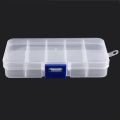 2X 10 Compartment Plastic Storage Box Transparent for Pearl Pin Jewelry Tools Small Accessories. 