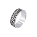 Retro sea erosion ring, fashionable men's personality, niche design, imitation Thai silver index finger ring, oath of love, men's open ring. 