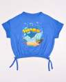 Kids Graphic Tee With Elastic Bottom-Blue.