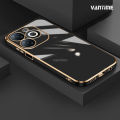 For Infinix Smart 8 / Hot 40i Soft Case Lens Protector Square Frame Shiny Bling Back Cover. 