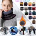 Unisex Knitted Warm Scarf Winter Autumn Ring Women Bandana Solid Scarf Fleece Men Headband Neck Scarf Shawl Ski Mask Bike Hood Sarcasmsm. 