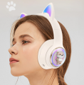 AKZ-51 Wireless Bluetooth CAT Headphone For Girls LED Glowing Light Sports and Gaming Headphones. 