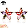 Women\'s Fashion Gorgeous Multicolor Zircon Flower Ear Studs Earrings Jewelry. 