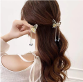 Vintage Fairy Exquisite Women Hair Clip Girls Hair Accessories Ponytail Holder Crystal Butterfly Tassel Claw. 