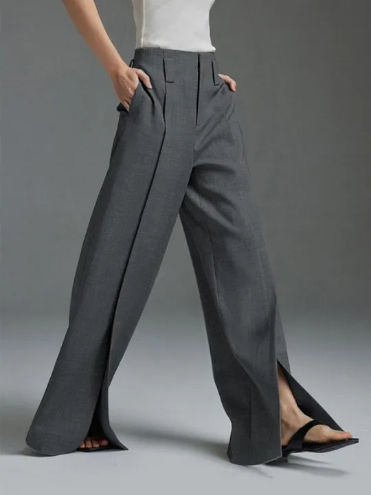 Lemongor%20Urban%20Office%20Lady%20Fashion%20Split-Front%20Pleated%20Wide%20Leg%20Suit%20Pants%20Spring%20Autumn%20High-Waisted%20Casual%20Trousers%20For%20Women%20-%20Image%206