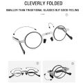 Metal Foldable Reading Glasses Men Anti-Blue Light Portable Presbyopia Spectacles Frame Cooling Glasses with Case +1.0 To +4.0.