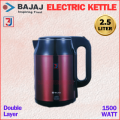 BAJAJ Electric Kettle Cordless Bottom 2.5 Liter. 