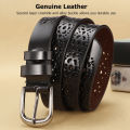 LouisWill Belt Women's Leather Belt Ladies Fashion Belt Women Hollow Belt Women's All-Match Belt Casual Thin Waist Belt. 