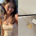Fever's same high-end metal love necklace for women, retro personality, simple and versatile temperament neck chain, clavicle chain.