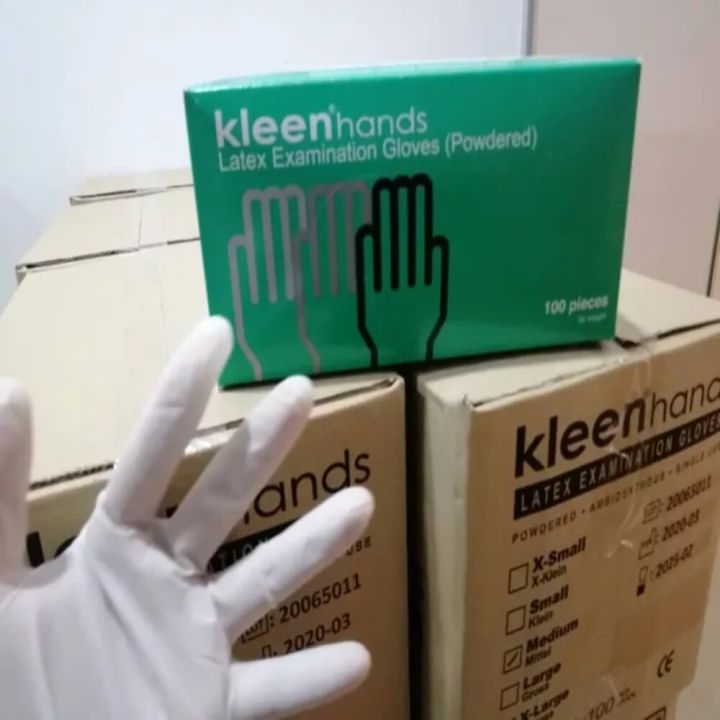LATEX%20EXAMINATION%20GLOVES%20%20POWDERED%20100'S%20Kleen%20Hands%20SIZE%20LARGE%20%201%20BOX%20-%20Image%202