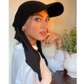 Muslim Hijab Turban Hat for Women Girls Baseball Cap Sun Hats Headscarf Scarf Cap Solid Color Fashion Women Soft scarves.