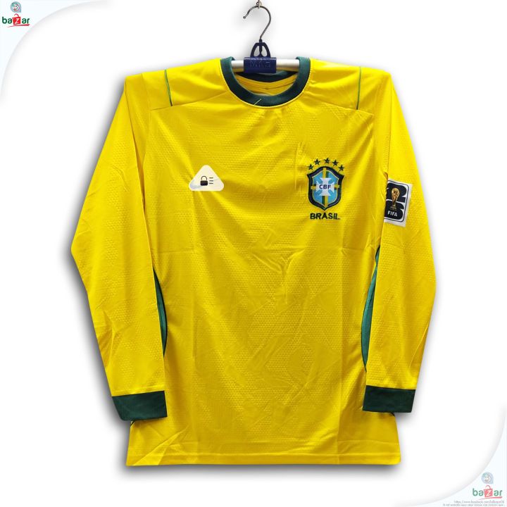 Brazil World Cup Jersey 2026 Thai Premium Football Jersey For Men - Long Sleeve World Cup T Shirt - Brazil Jersey 2026