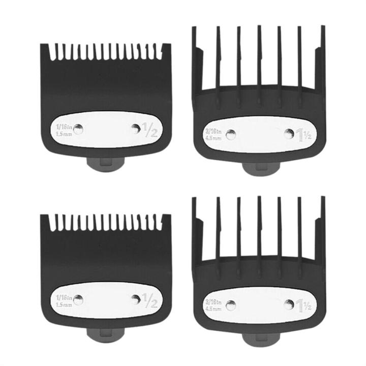 4Pcs Hair Clipper Limit Comb Guide 1.5mm/4.5mm Size Baer Replacement for Wahl