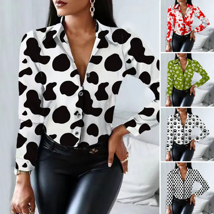 Casual%20Shirt%20Slim%20Fit%20Milk%20Cow%20Printing%20Casual%20Office%20Shirt%20Top%20-%20Image%206