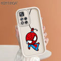 Hontinga for Xiaomi 11i Poco X4 NFC Back Cover Cute Spider-Man Pattern Ladder Soft Camera Protection Rubber Phone Case.