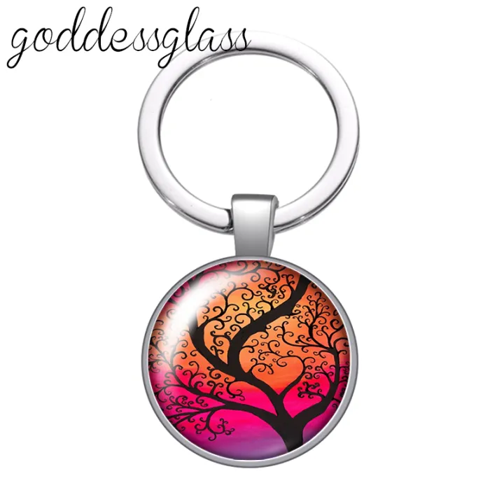 New%20Colorful%20Life%20of%20Tree%20Beauty%20glass%20cabochon%20keychain%20Bag%20Car%20key%20chain%20Ring%20Holder%20Charms%20keychains%20gift%20-%20Image%203