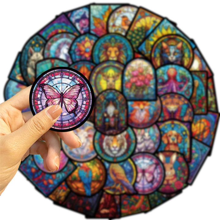 50pcs%20Aesthetic%20Cartoon%20Painted%20Glass%20Graffiti%20Stickers%20For%20Guitar%20Phone%20Sticker%20Vintage%20Craft%20Supplies%20Scrapbooking%20Material%20-%20Image%202