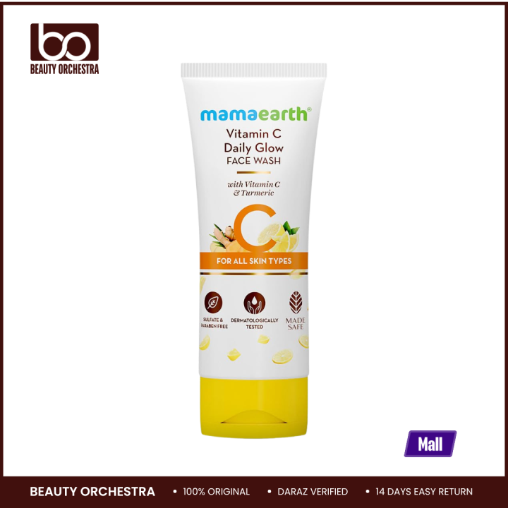 Mamaearth Vitamin C Face Wash for Women 100 Ml Natural Skin Brightening Cleanser