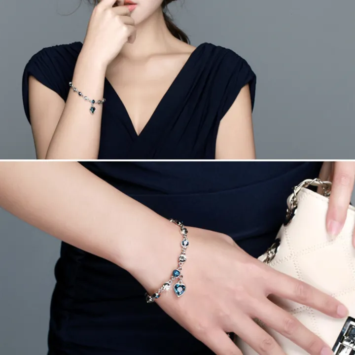 Bracelet%20For%20Women%20Silver%20Heart%20Shape%20Blue%20Stone%20Chain%20Bracelet%20Trendy%20Wedding%20Gift%20Fine%20Jewelry%20For%20Girls%20-%20%20Bracelet%20For%20Women%20-%20Image%203