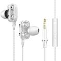 Dual Drivers Earphones Headphones With Mic And Volume Control 3.5mm Audio Jack Headset For IOS Android. 